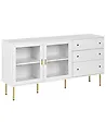 Glass Display Sideboard MILORA 160 cm White