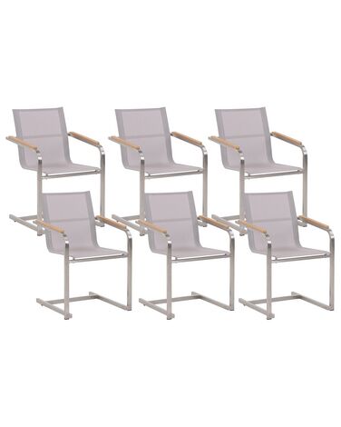 Set of 6 Garden Chairs Beige COSOLETO