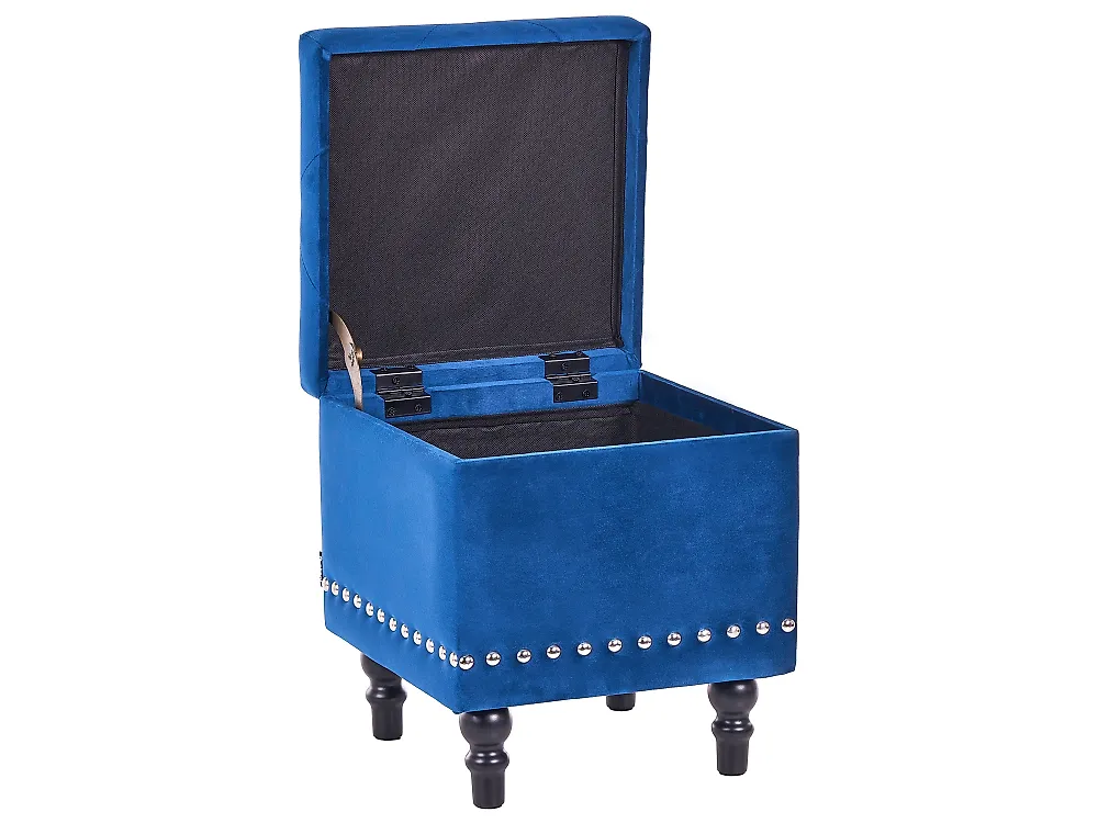 Storage Pouffe LORETTO Velvet Dark Blue_1190602