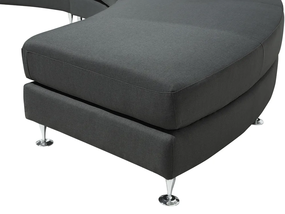 Curved Sofa 7 Seater ROTUNDE Fabric Dark Grey_694746