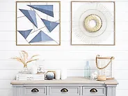 Décoration murale ZINC 50 cm Métal Bleu_1176752