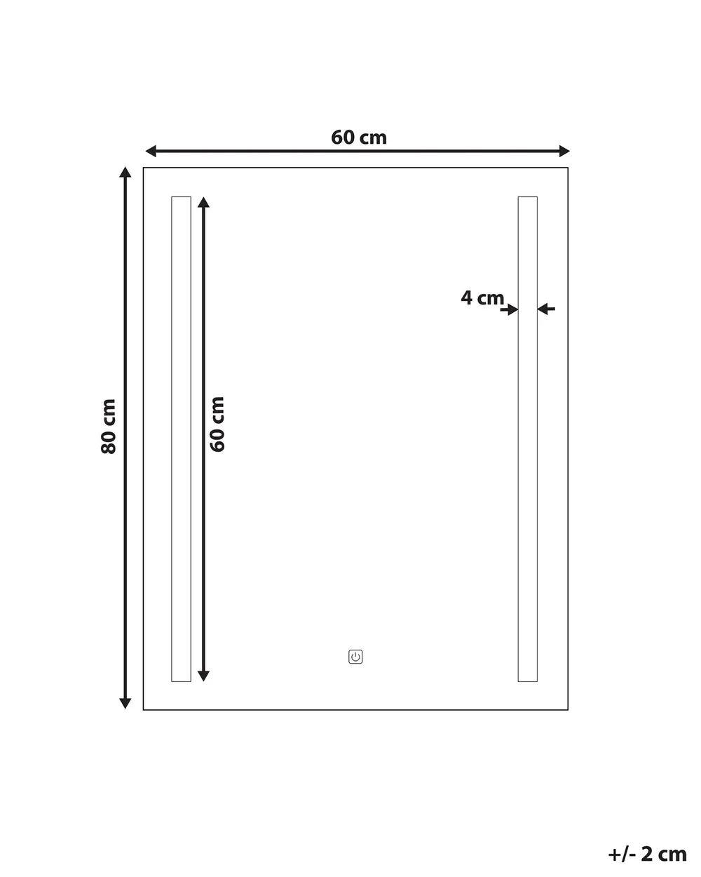 Lustro łazienkowe LED MARTINET 60 cm 80 cm Srebrny_757832