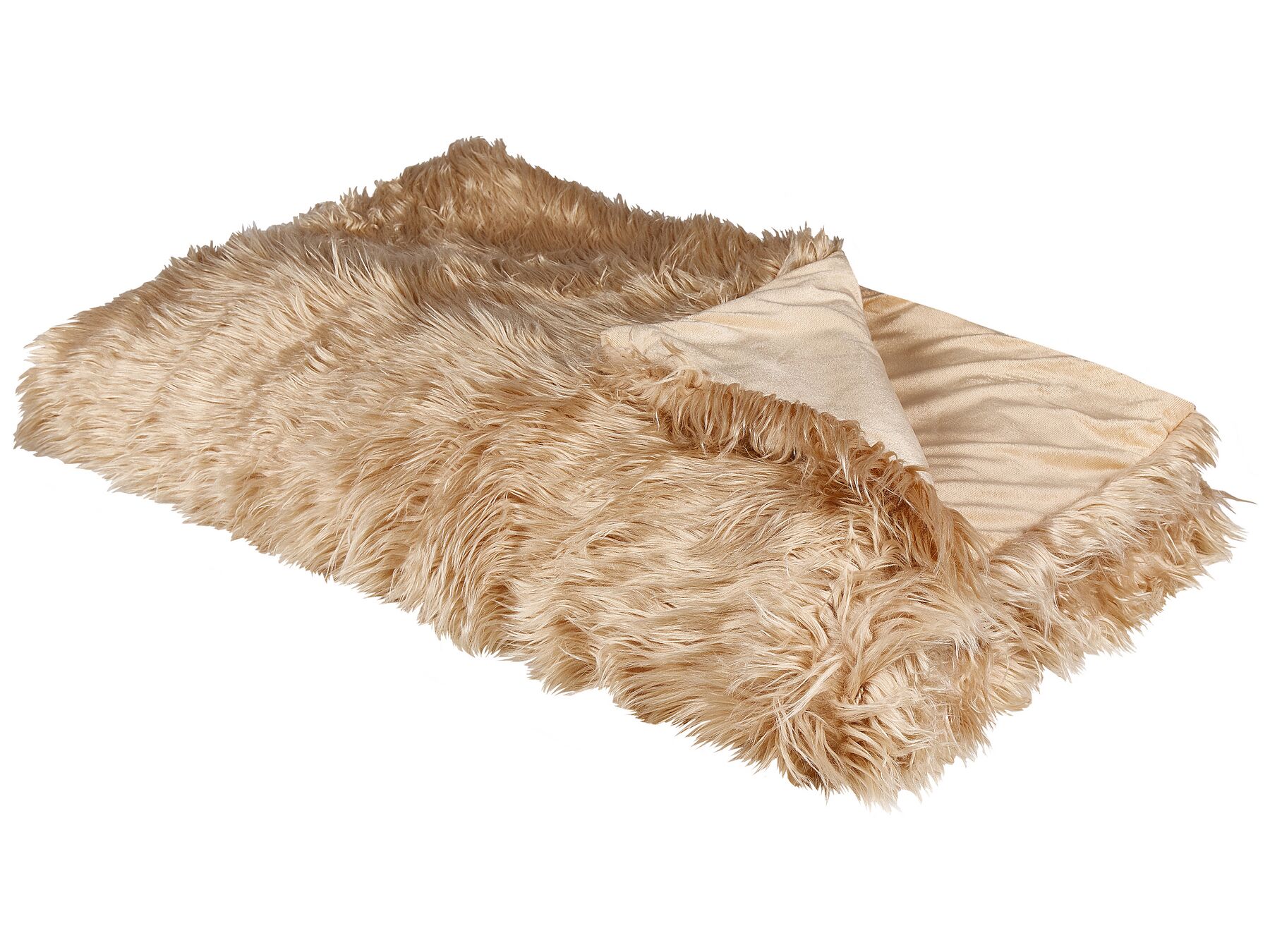 Faux Fur Bedspread 150 x 200 cm Light Brown DELICE_840336