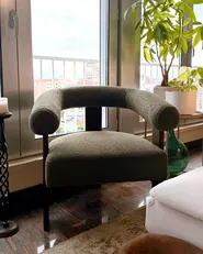Fotel ILBRO Boucle Zielony/ ciemny brąz_1153870