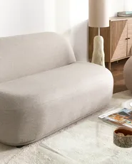 Divano 2 posti LOVBERG Tessuto Beige_1072336
