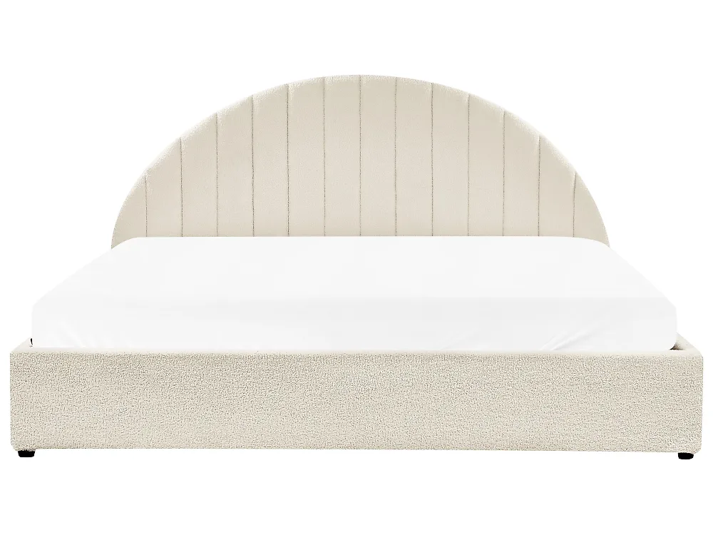 Cama con almacenaje CHADENET Bouclé Blanco crema 180 x 200 cm_1183970