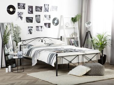 Metal EU Double Size Bed Black RODEZ