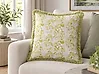 Throw Cushion FILIX 45 x 45 cm Cotton Green Floral Pattern