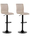 Conjunto de 2 sillas de bar LUCERNE giratoria Piel sintética Beige claro