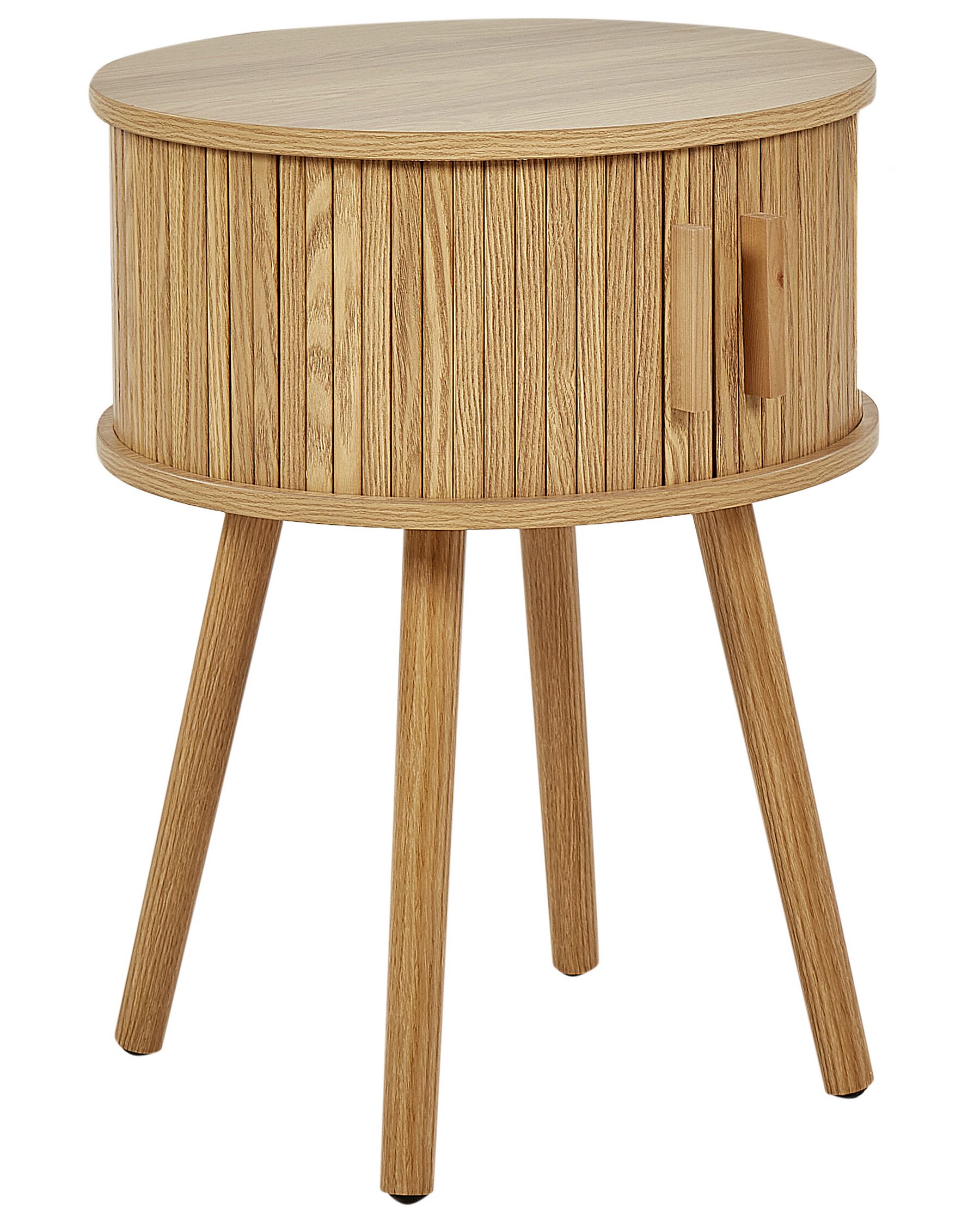 Round Bedside Table Light Wood SELAH_935540