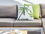 Conjunto de 2 cojines de exterior SEASIDE Patrón de plantas 45 x 45 cm Verde_1186961