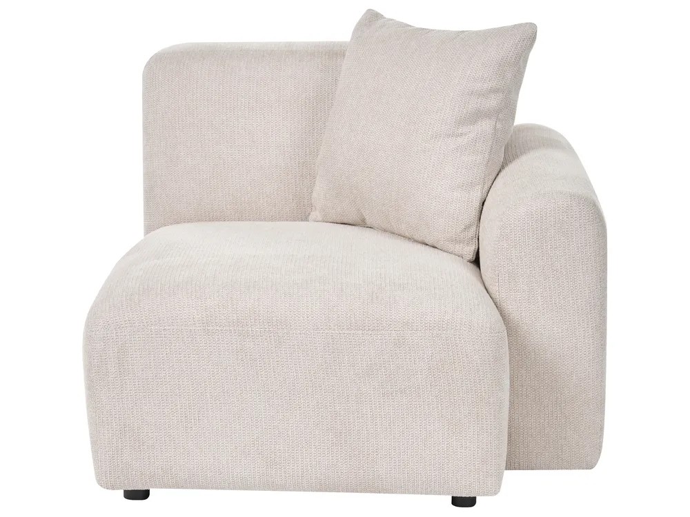 Modular Corner Sofa 3 Seater HEDE with Ottoman Fabric Light Beige Right Hand_1092172