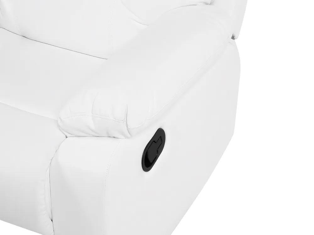 Beliani - Set Di Divani 6 Posti Reclinabili Manualmente Velluto Bianco Crema Verdal