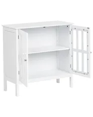Glass Display Sideboard MIRAM 80 cm White_968142