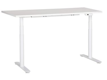 Fehér elektromosan állítható íróasztal 160 x 72 cm DESTINAS