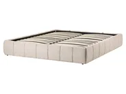 Ottoman Bed without Headboard GENAS Fabric Light Beige 160 x 200 cm (EU King Size)_1070188