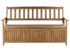 Acacia Wood Garden Bench with Storage 160 cm Light with Taupe Cushion SOVANA_922572