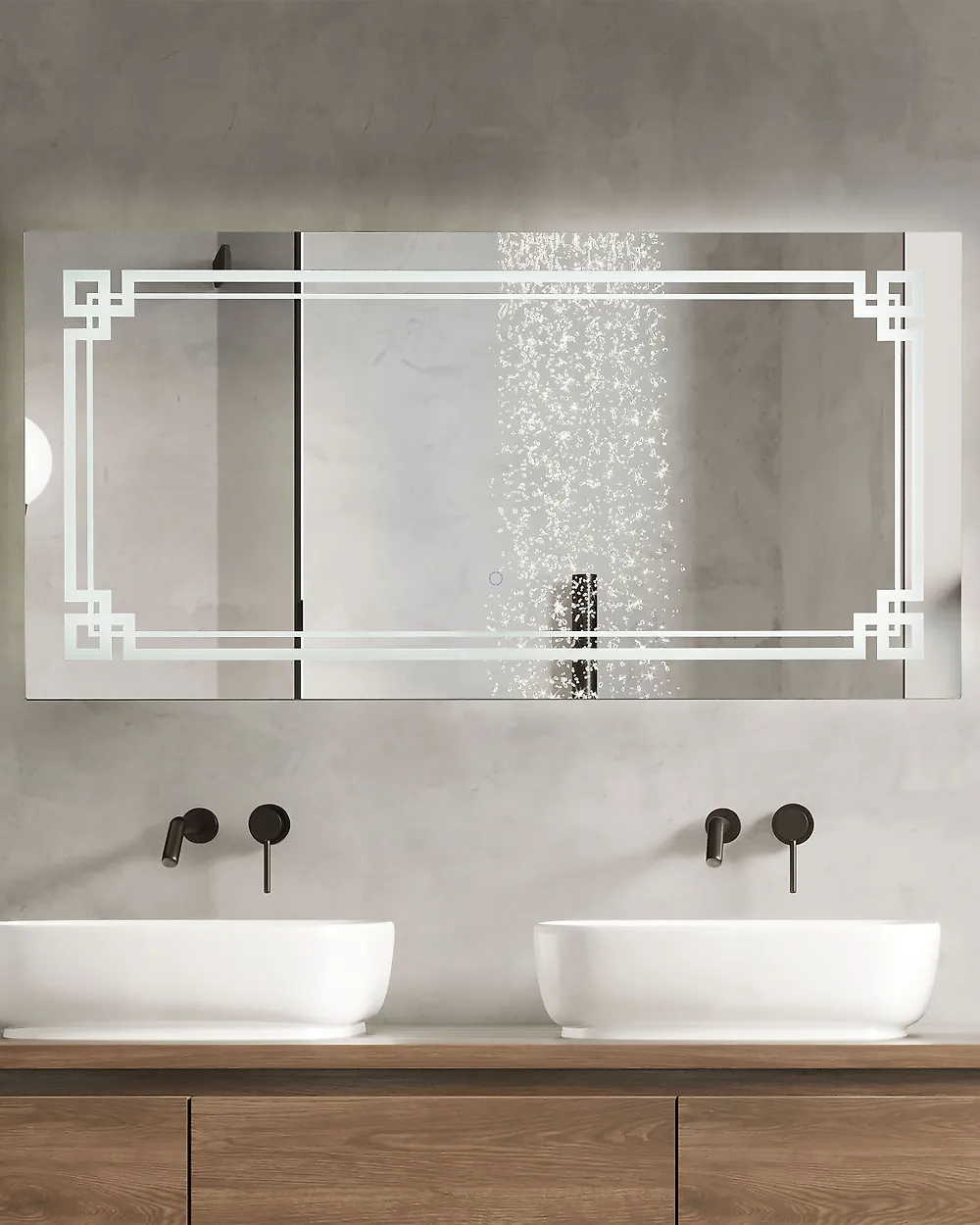 Specchio da bagno con luce LED AVRANCHES 120 cm 60 cm Argento_1179938