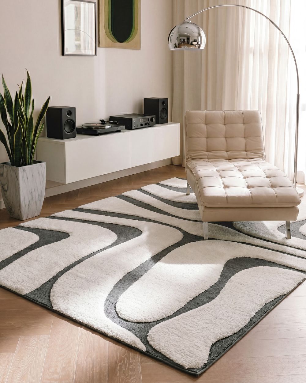 Rug HARTZ Grey/ White 160 x 230 cm