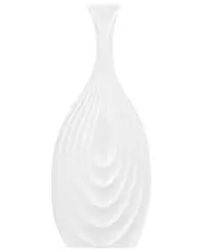 Wazon dekoracyjny THAPSUS 39 cm Ceramika Biały_734289