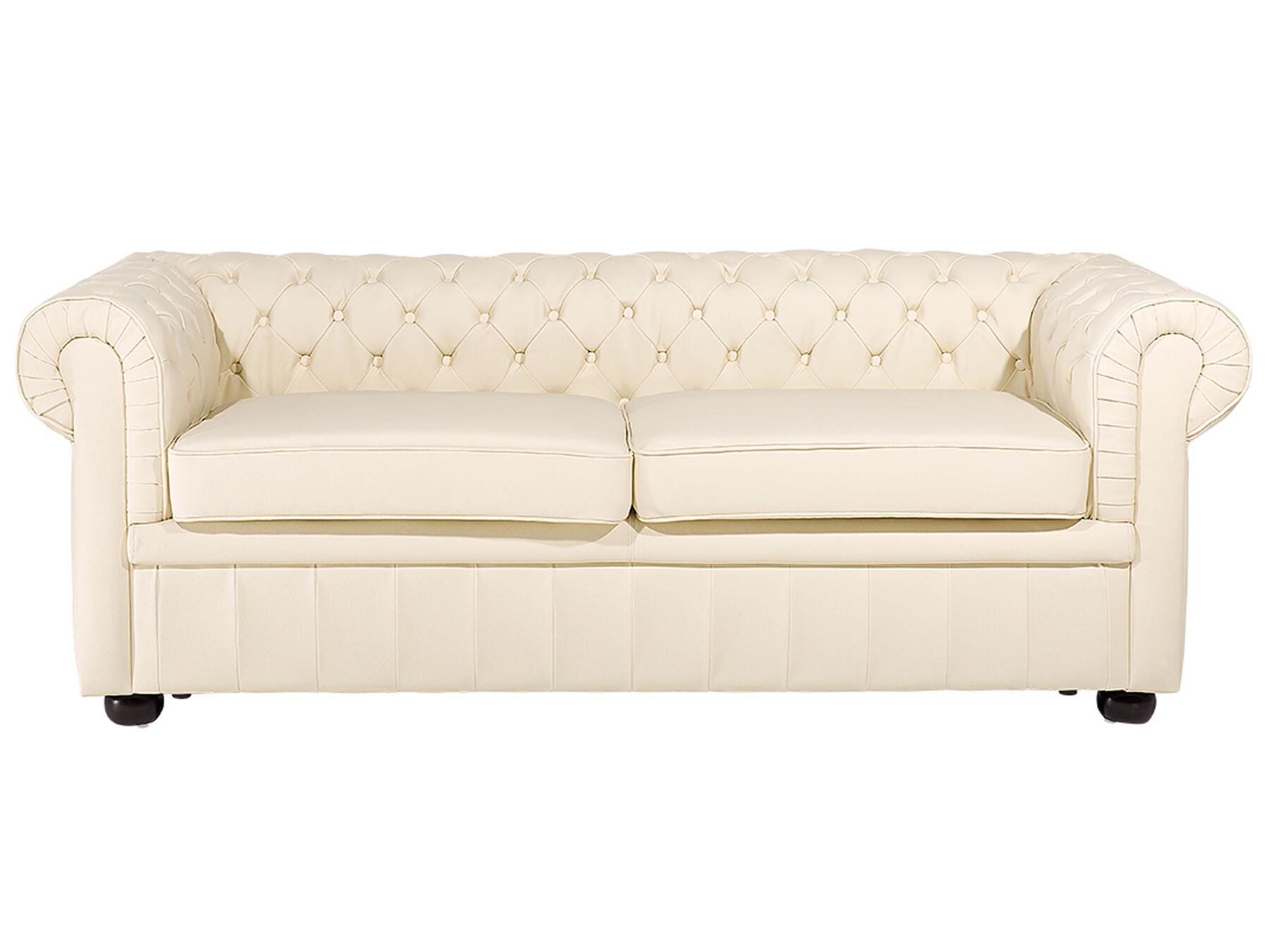 Sofa 3-osobowa skórzana kremowa CHESTERFIELD_539564