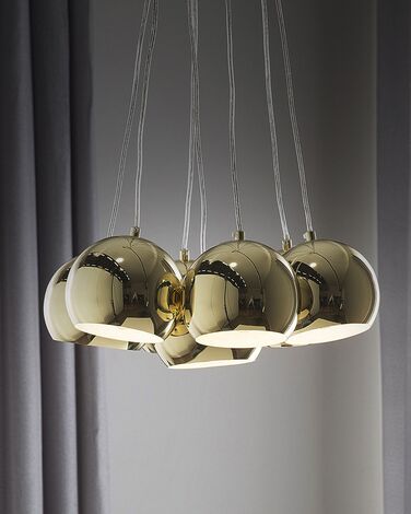 7 Light Cluster Pendant Lamp Gold OLZA