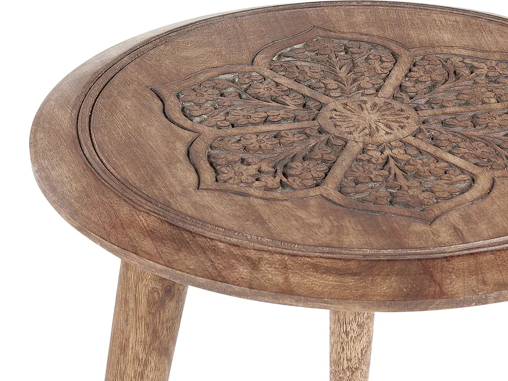 Set of 2 Side Tables TURUA Mango Wood Brown_857352
