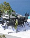 4 Seater Metal Garden Dining Set Black LIVO_772151