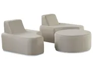 Garden Lounge Set with Table 2 Seater FABRO Modular Light Grey_830448