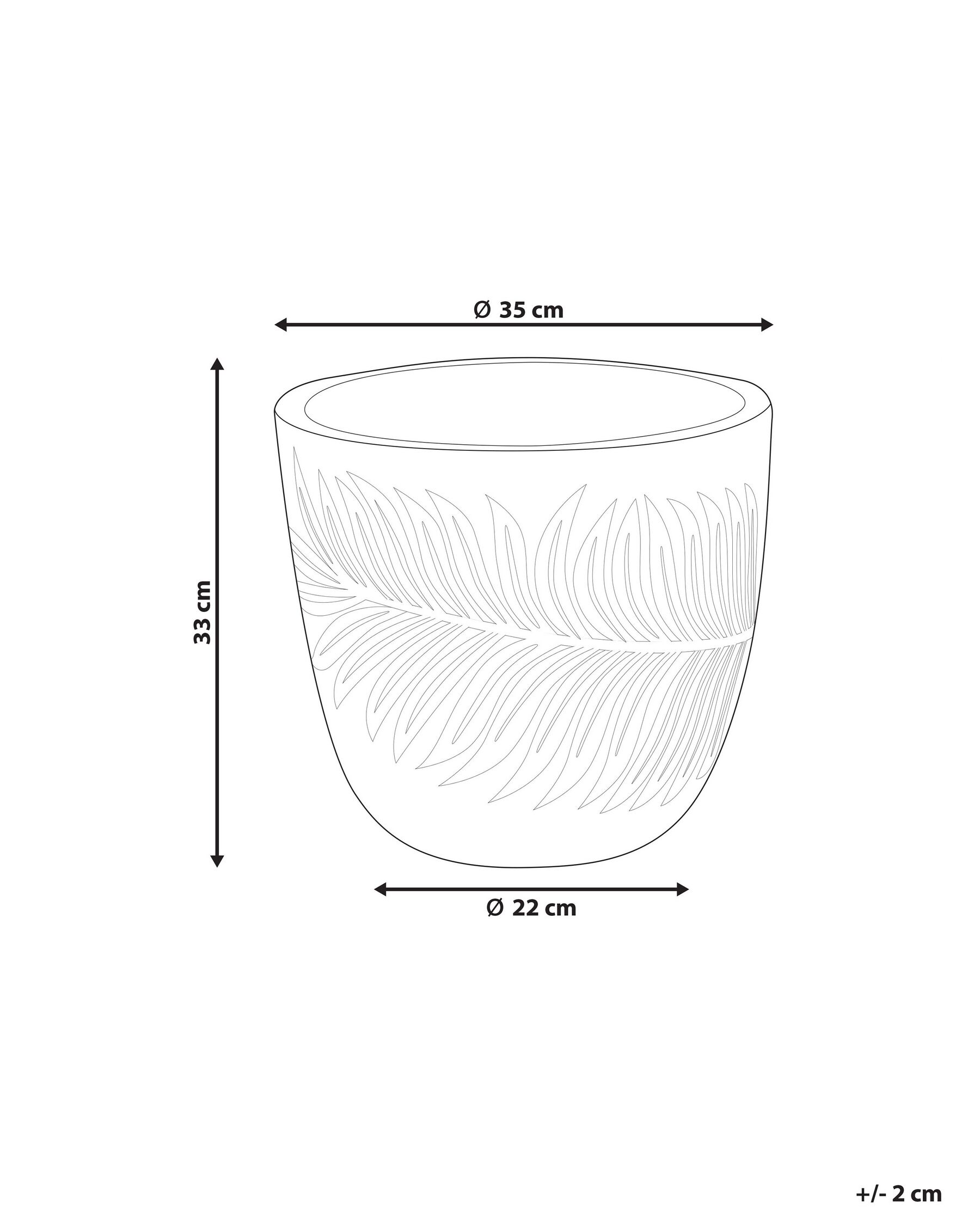 Flower Pot Fibre Clay 35 x 35 x 33 cm Grey FTERO_872017 Flower Pot Fibre Clay 35 x 35 x 33 cm Grey FTERO_872017