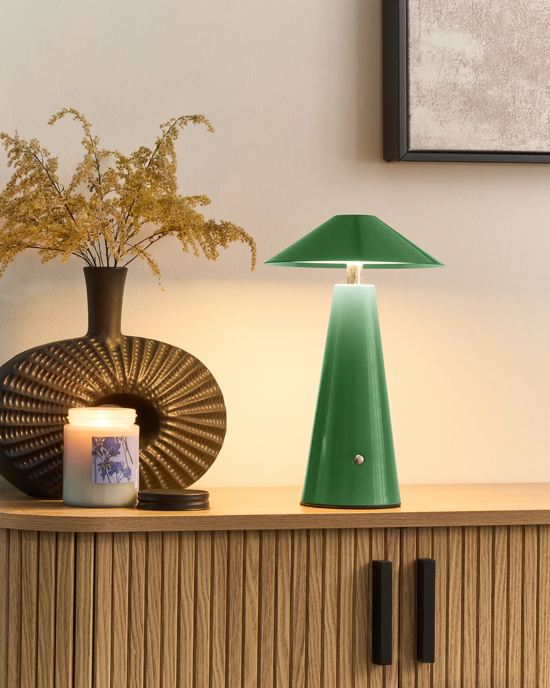 Wireless LED Table Lamp APAYAO with Dimmer Metal Green_955136