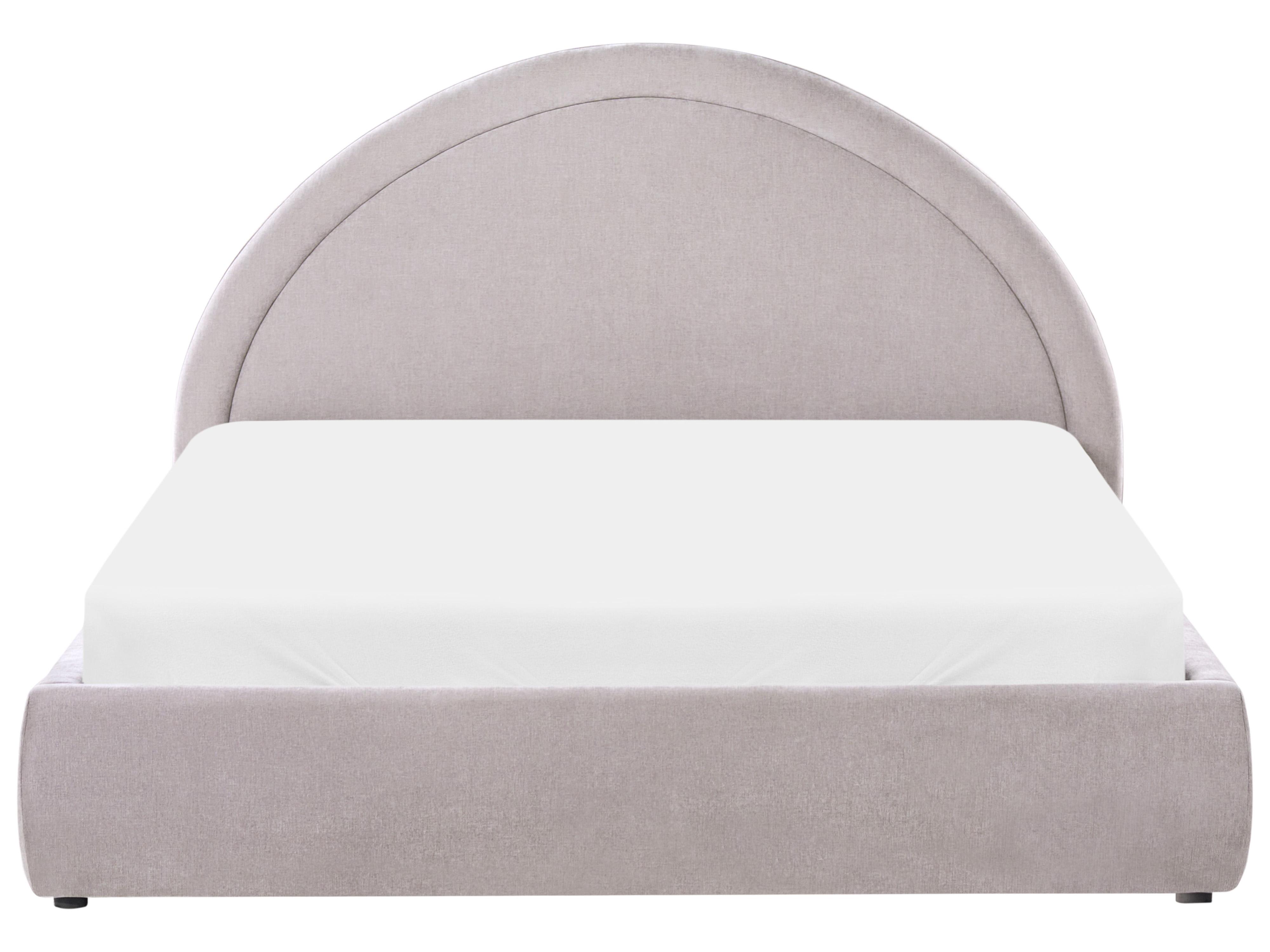 Bett mit Stauraum MOUZON Chenillegewebe Taupe 160 x 200 cm_1019539