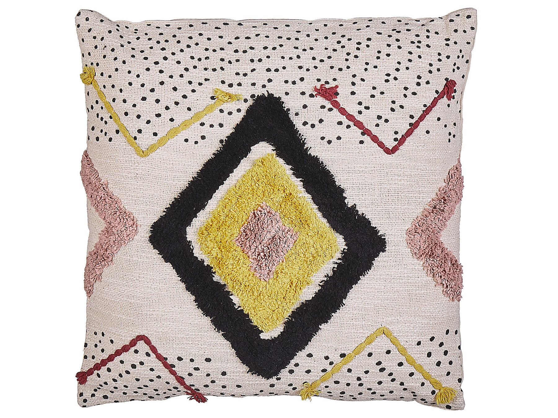 Coussin décoratif en coton multicolore avec motif géométrique touffeté 45 x 45 cm SOLANUM_816874