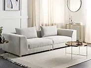 Sofa 3 Seater LERMON Fabric Light Grey_1183749