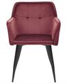 Conjunto de 2 cadeiras de veludo vermelho escuro JASMIN_859428