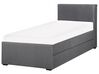 Fabric EU Single Trundle Bed Grey MARMANDE_737126