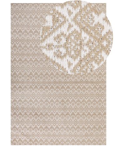 Teppich Jute beige 200 x 300 cm geometrisches Muster Kurzflor ATIMA