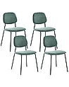 Set of 4 Dining Chairs RILEY Fabric Green