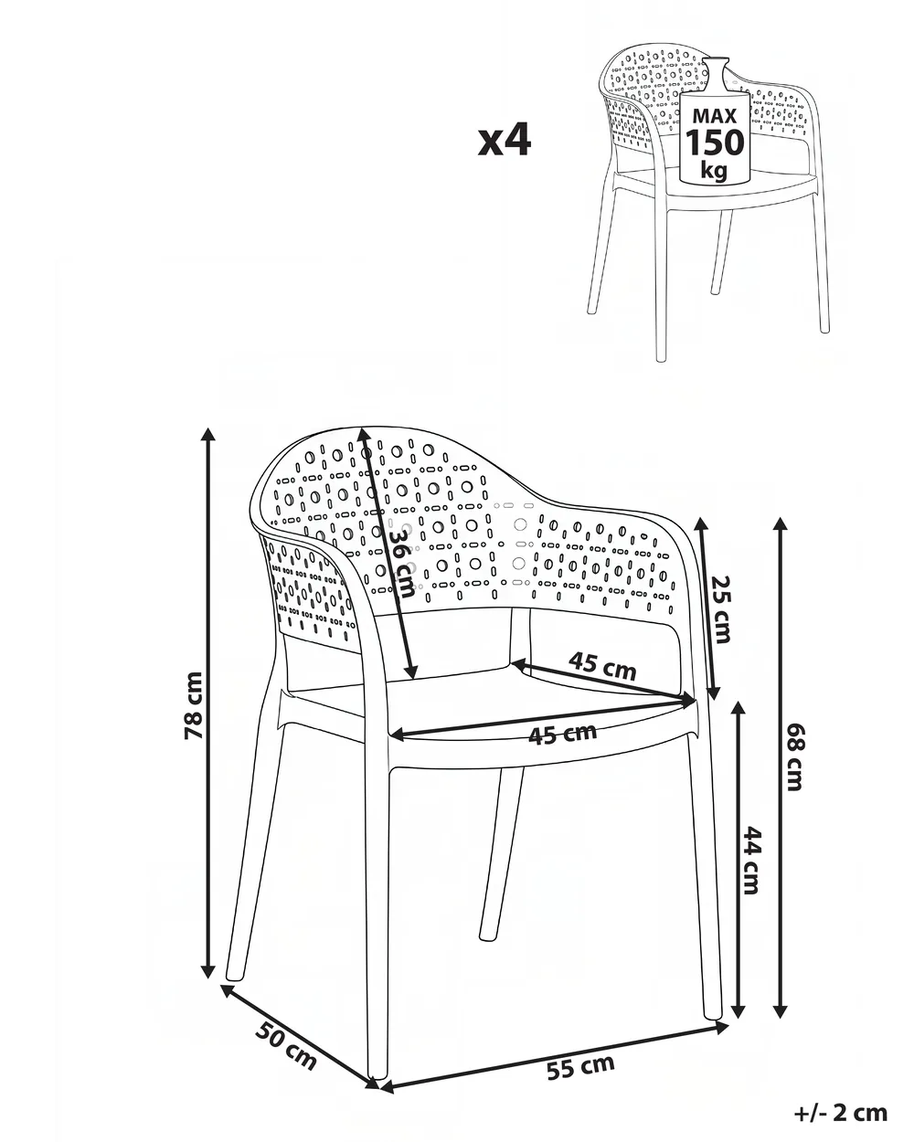 Set of 4 Chairs NARINO Pink_1069763