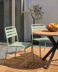 Set di 2 sedie da giardino LEFKADA Metallo Verde_1123743