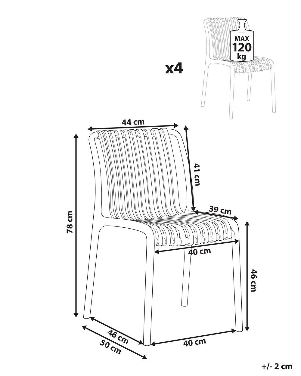 Set of 4 Garden Chairs ARICCIA Light Green_988793