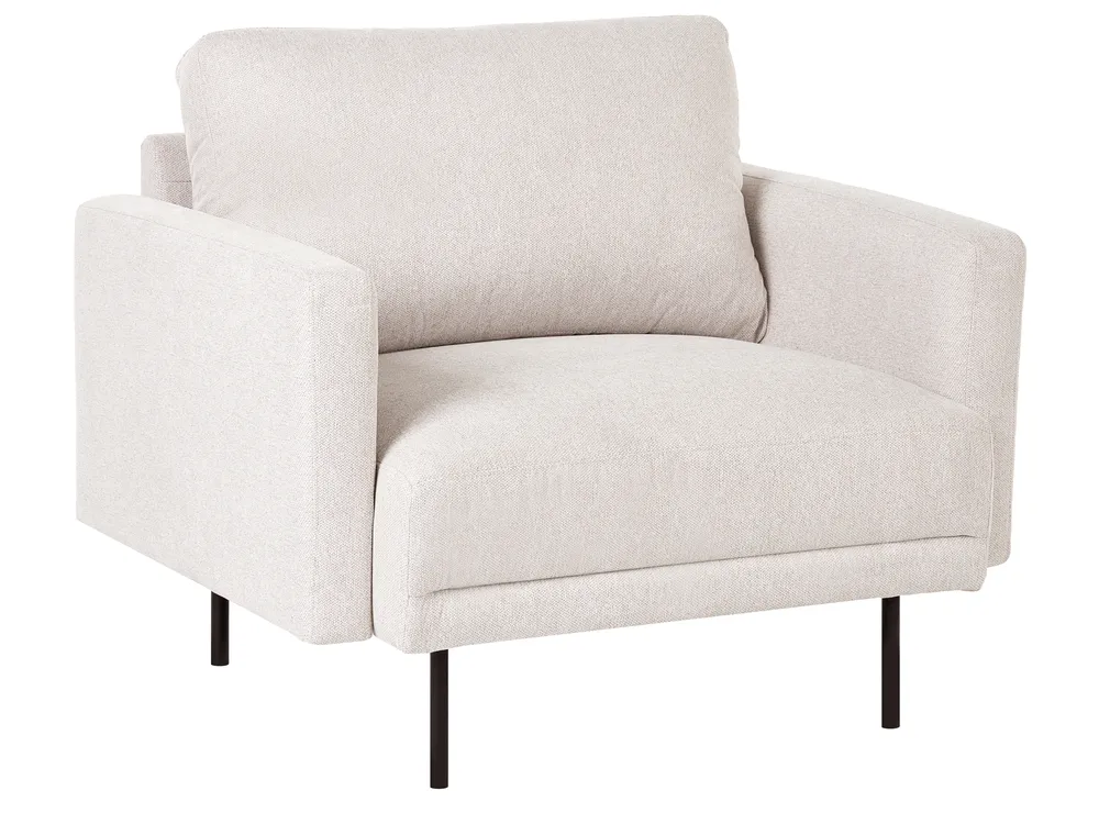 Living Room Set 3 Seater BREDA Fabric Light Beige_1078174