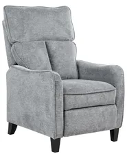 Recliner Chair ROYSTON with Footrest Fabric Grey_884472