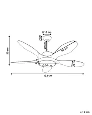 Ceiling Fan with Light BARBET with Remote LED Light Brown_1032028