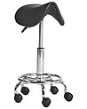 Saddle Stool DUMONT Faux Leather Black