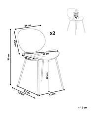 Set of 2 Dining Chairs LUANA Black/ White_894930