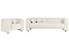 Living Room Set 4 Seater LEIREN Velvet Off-White
