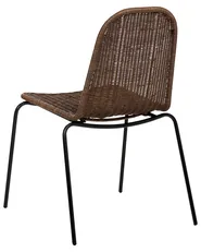 Set of 2 Dining Chairs ROXTON Rattan Dark Brown_1072191