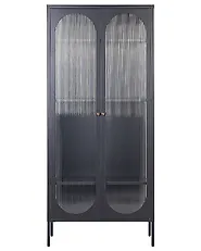 Witryna ze szklaną gablotą FOXTON 80 cm Metal Czarny_850354