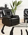 Recliner Chair BERGEN with Footrest Faux Leather Black